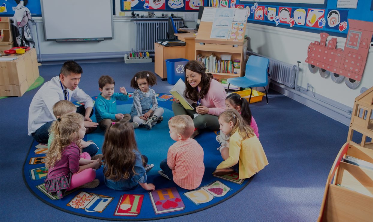 Kids sitting in circle during storytime