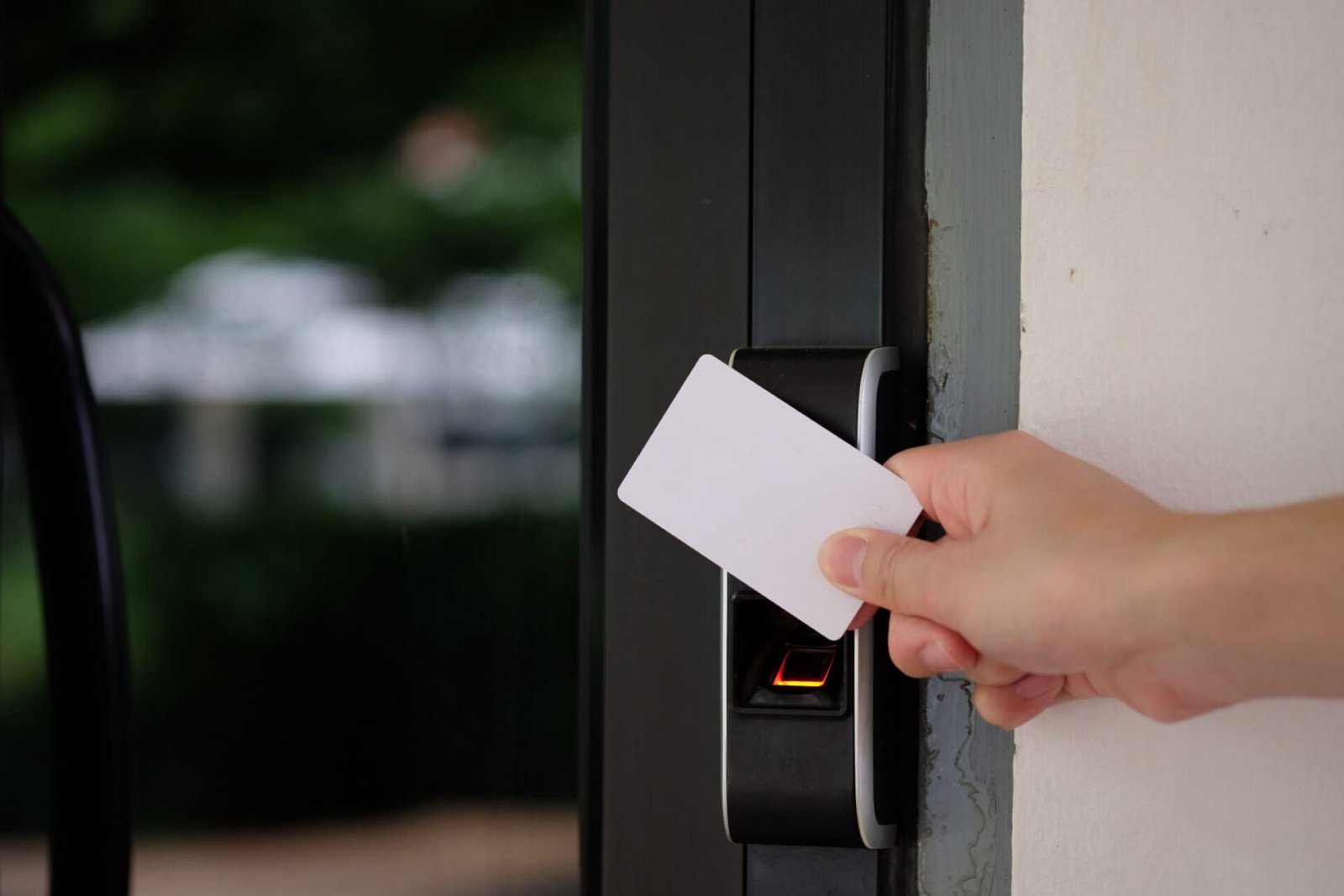 Entry access with electronic key card.